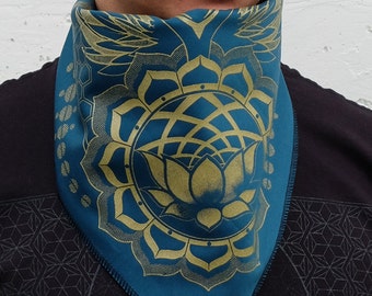 Sacred Geometry Bandana - Lotus world - Honeycomb Twist