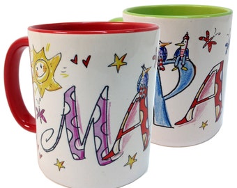 Set Mama and Papa, 2 cups, RosiRosinchen