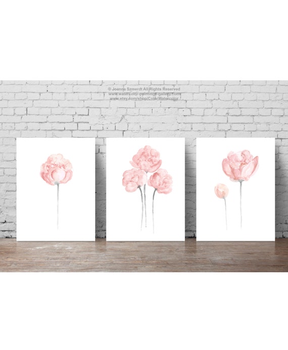 Shabby Chic Home  Decor  Minimalist  Peony Flower Pastel Grey