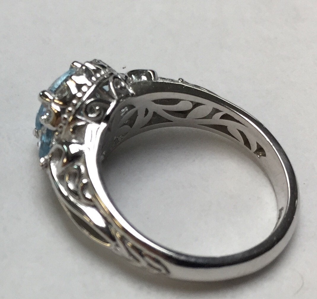 Wedding and Engagement Ring Bridal Ring Natural Aquamarine