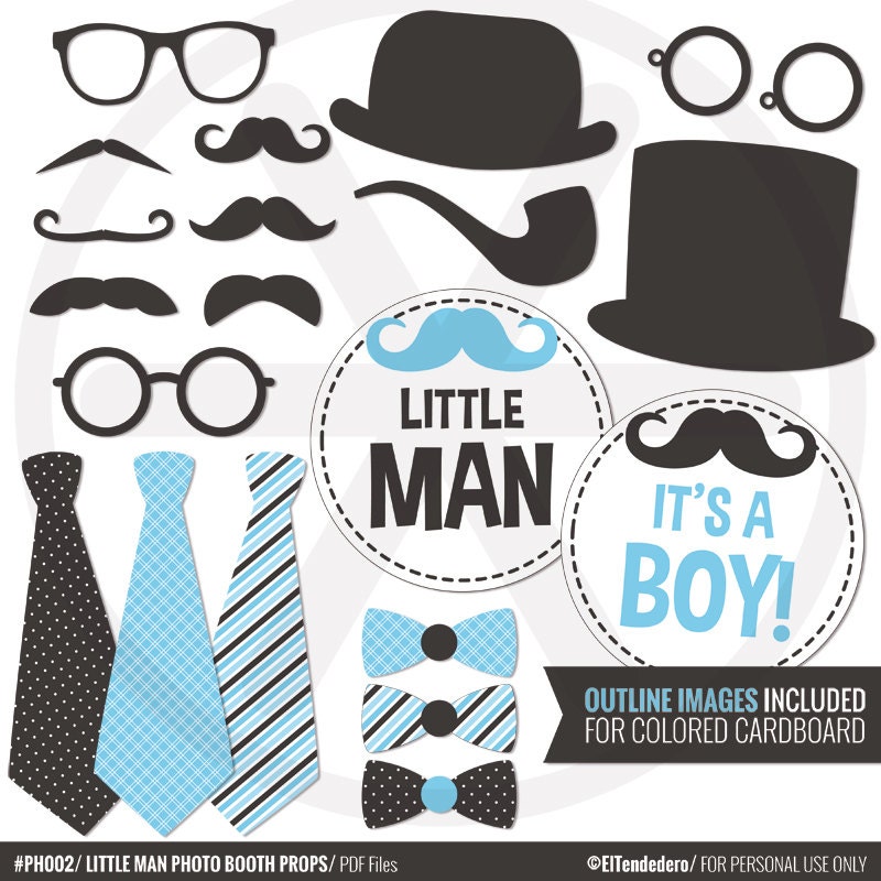 Little man photo booth props DIY Gentleman photo props