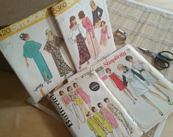 Simplicity 60s-70s S-10 Lot of Vintage Patterns 5420 - 5360 - 8036 Butterick 2704