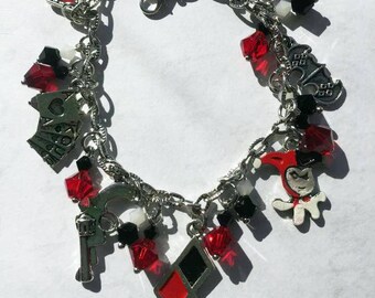 Classic Harley Quinn Inspired Loaded Bracelet