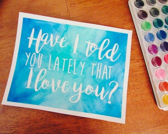 WEDDING SONG LYRIC Art, Watercolor Painting, Personalized, Wedding Wall Art, Wedding, Anniversary Gift, Wall Decor, Wedding Watercolor