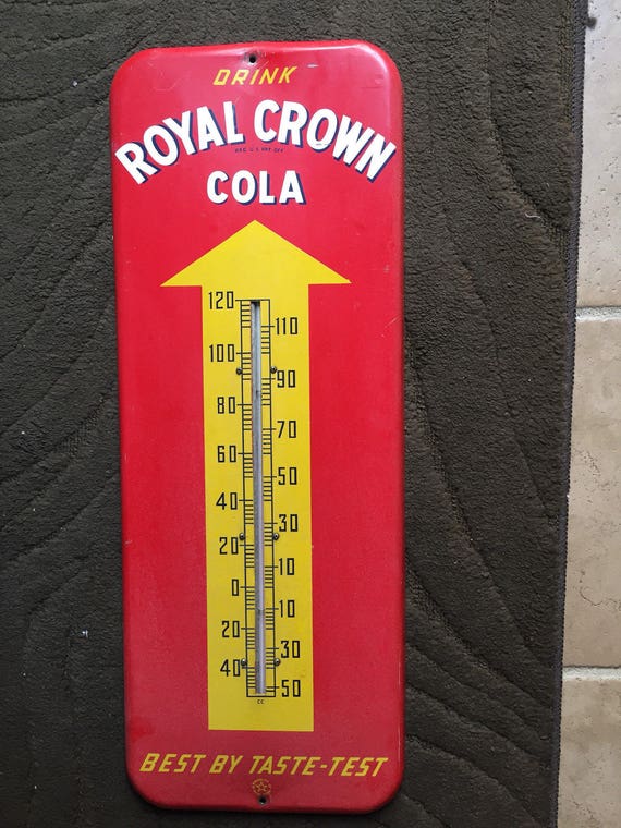 Vintage 1952 Royal Crown Cola Soda Advertising Thermometer