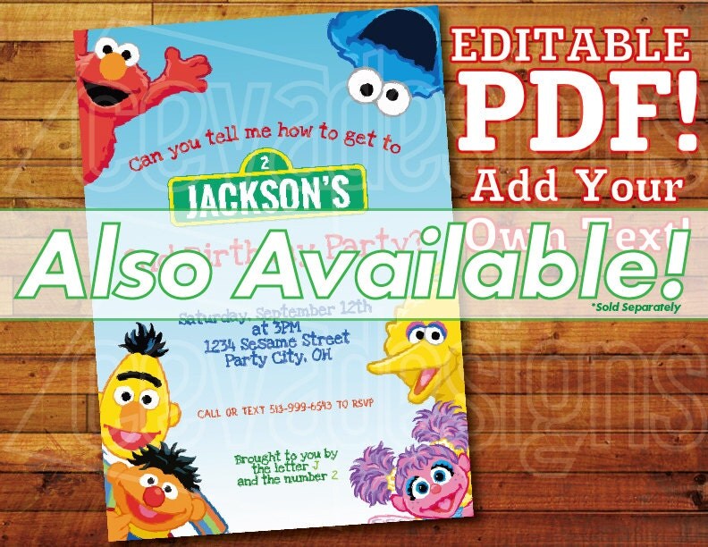 Printable Sesame Street Banner Birthday Decoration by CEVADesigns