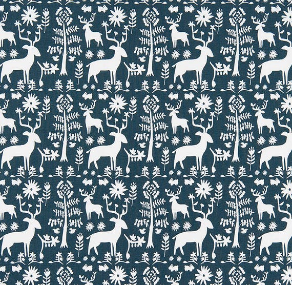 Woodland Indigo Blue Fabric by the Yard Designer Home Decor Fabric ...  Woodland Indigo Blue Fabric by the Yard Designer Home Decor Fabric Drapery  Curtain or Upholstery Fabric Indigo Navy Blue Cotton Fabric C728