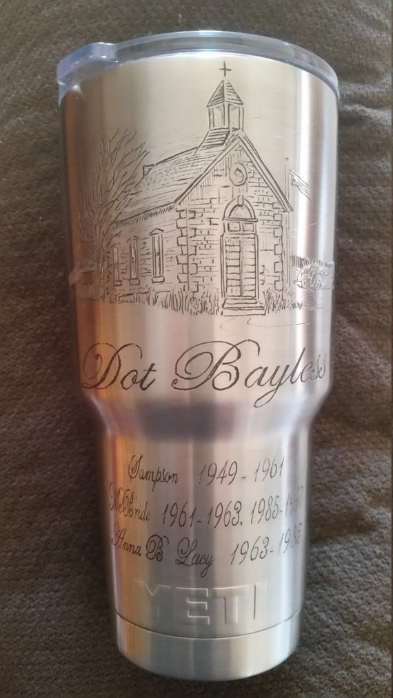 etched yeti mug