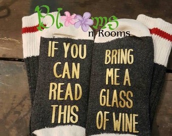 A4-Charcoal Gold; If you can read this socks, wine socks, gold, best seller, bring me wine, fast shipping, bring me a glass of wine