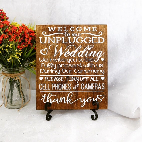 Download Welcome To Our Unplugged Wedding Sign Wedding Signs