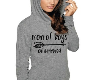 BOY MOM SHIRT, Mom Of Boys Outnumbered Longsleeve Shirt, Gift For Mom, Christmas Gift for Mom, Mom T Shirt, Hoodie