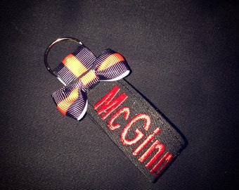 Firefighter Nametape KeyFob-Keychain Thin Red Line