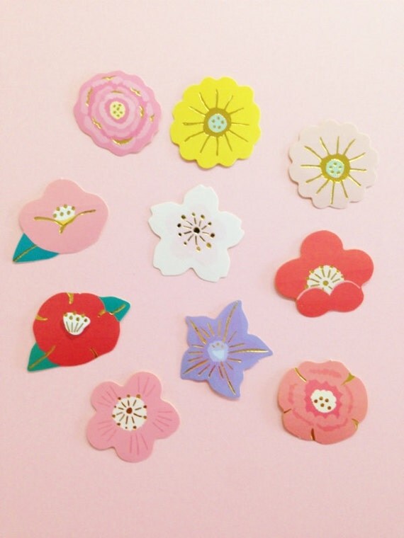 20 stickers / pack / Japanese Flower / Planner Stickers / Die