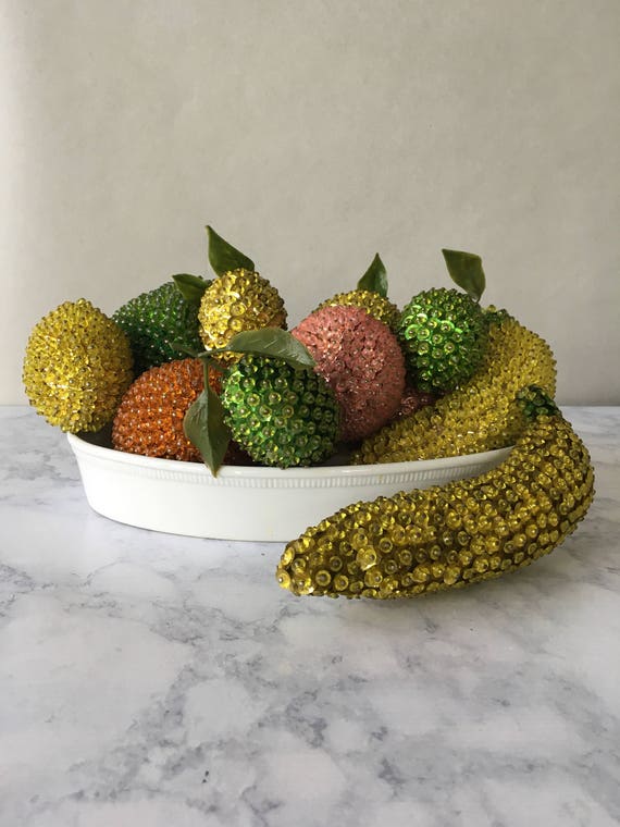 Vintage Beaded Fruit Sequin Fruit Fruit Decor 12 pieces