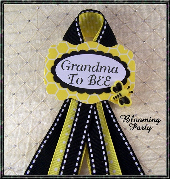 Grandma To BEE Corsage BEE Baby Shower Bee Baby Shower Badges