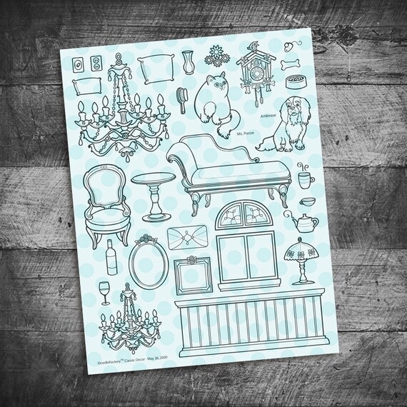 Classic Decor Furniture Rubber Stamps