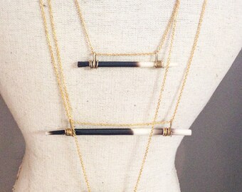 assorted african porcupine quill gold chain necklaces