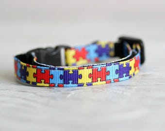 Colorful Cat Collar Puzzle Cat Collar Adjustable Cat Collar Trendy Cat Collar Gift for Cat Breakaway Buckle Collar Geometric Collar Safety