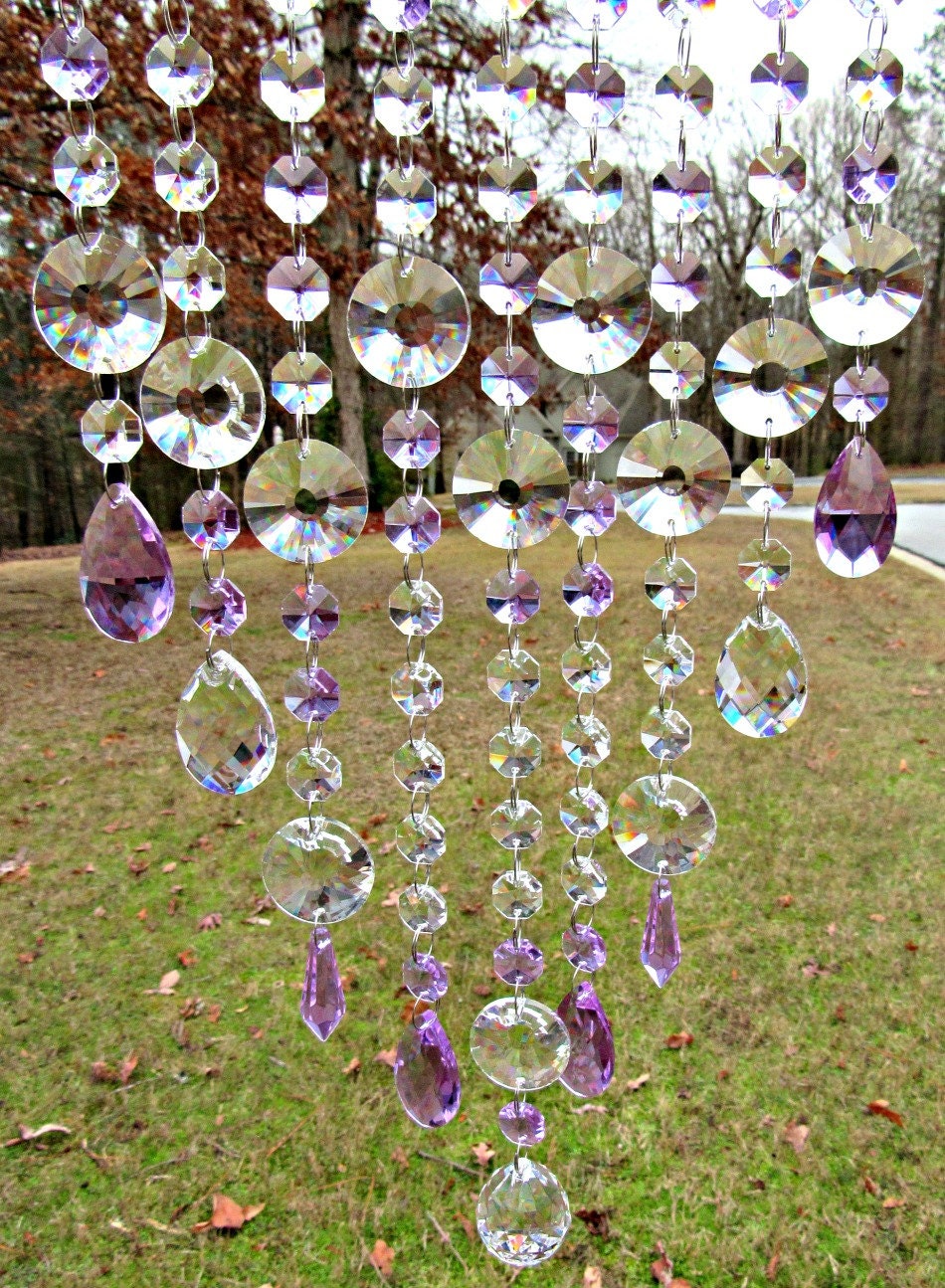 Violet Crystal Suncatcher Glass Suncatcher Window Art