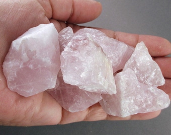 3 Raw Rose Quartz Crystals - Healing Crystals and Stones, Energy Healing, Pink Rose Quartz, Love & Family Crystal, Healing Stone (T091)