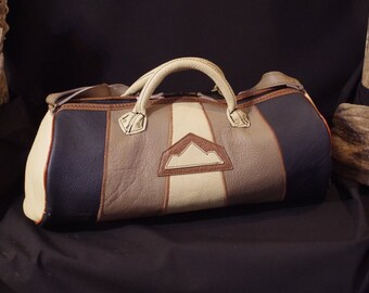 Black patchwork leather patchwork bag, beige, taupe and brown