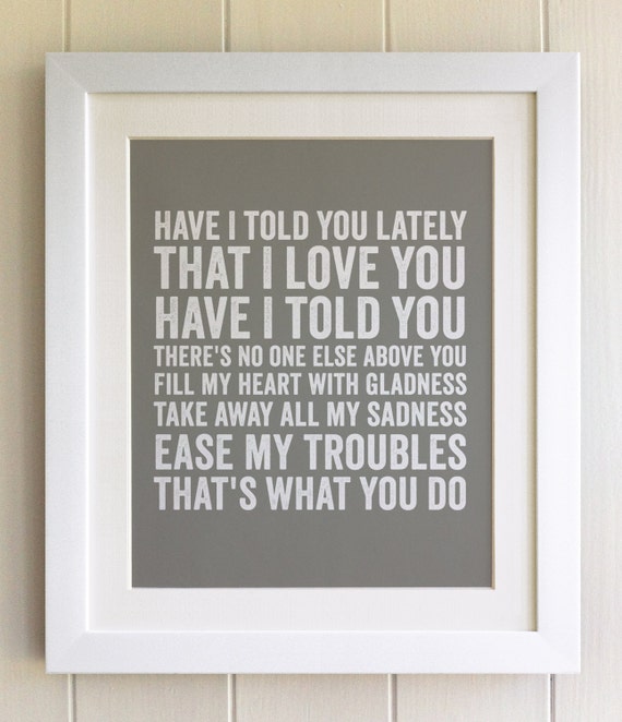 FRAMED Lyrics Print Rod Stewart Have I Told You Lately 20