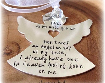 Angel, Personalised Ornament, Remembrance, Angel Christmas Decoration, Memorial Gift, Memorial Angel, Christmas Angel, Christmas Tree Angel