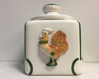 Vintage Ceramic Rooster Cookie Jar - Sierra Vista Ceramics California 1940's-1950's