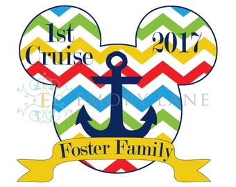 Disney Cruise Vacation Magnet for Stateroom Door, Magnet, Personalized Name Year Visit Number