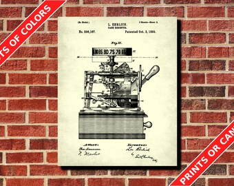 Cash Register Patent Print, Cash Till Poster, Antique Shop Till Print, Vintage Retail Blueprint, Vintage Shop Register Poster