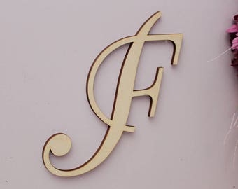Cursive Capital Letter, Large Wooden Letter, Wood Script Letter, Gallery Wall, Housewarming Gift, Nursery Sign Decor, Single Letter Monogram