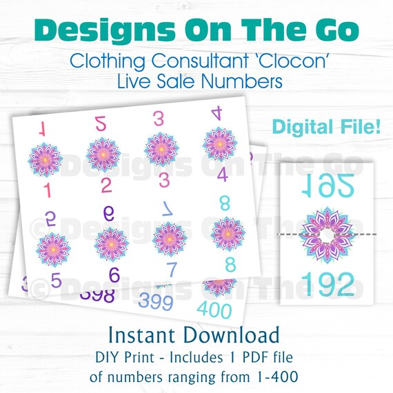 clocon dashing daisy live sale numbers 1 400 printable diy