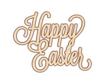 Happy Easter Sign - Wreath Sign - Spring Sign - Spring Door Hanger - 170243 - Unfinished wood, Various sizes, Wood Craft Shapes