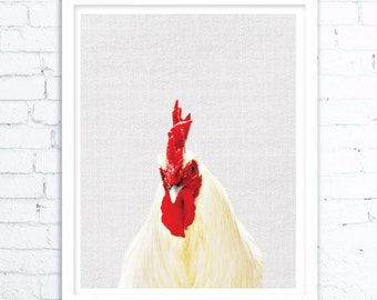 Farmhouse Decor,Rooster Print, Rooster Home Decor, Farm Prints, Rooster Photo, Minimalist Poster, Printable Art, Digital Printable Download