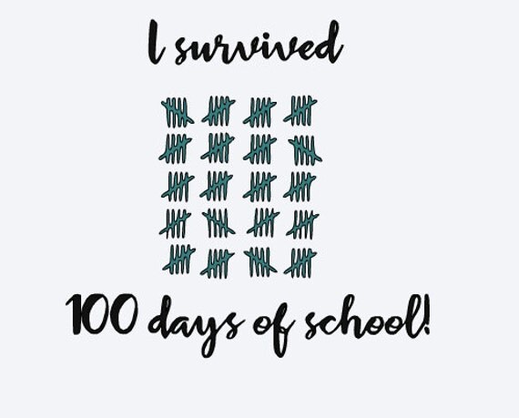 SVG i survived 100 days of school 100th day of school cut