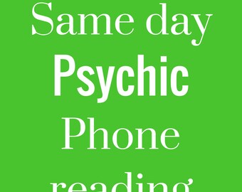 Same day Psychic Reading by Phone or Skype: 20 minute duration