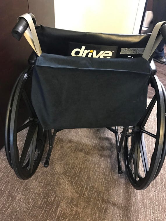 Wheelchair bag zippered wheelchair tote ultra suede