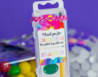 Art Party Favor Tags - Rainbow Art Party Favor Tags - Printable Painting Party Favor Tags by Printable Studio