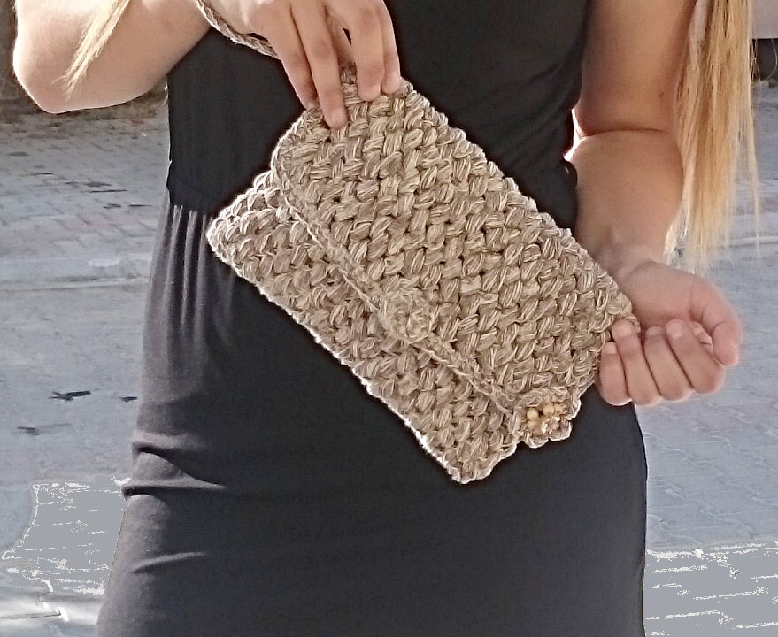 Women Handbags Wristlet Clutch Bag Crocheted by LTLDizaynDIY