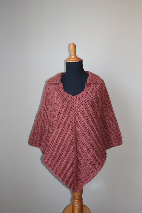 Crochet Poncho with Collar Pattern Collar Poncho Pattern