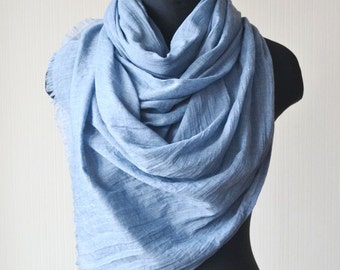 cotton scarf pashmina scarf gifts for mom scarf shawl blue scarf spring scarf handmade scarf boho scarf gift for her lightweight scarf