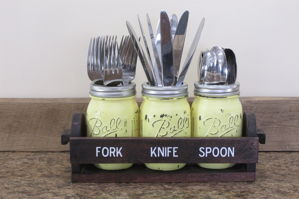 Mason Jar Utensil Holder Kitchen Organizer Mason Jar set