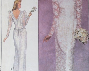 Vintage Wedding Dress Pattern - Sizes 14-16 - Simplicity 9099 - Women's Evening Dress Pattern