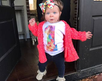First Birthday Shirt, First Birthday Outfit, First Birthday Onesie, First Birthday Bodysuit, Baby Girl Onesie, First Birthday Top
