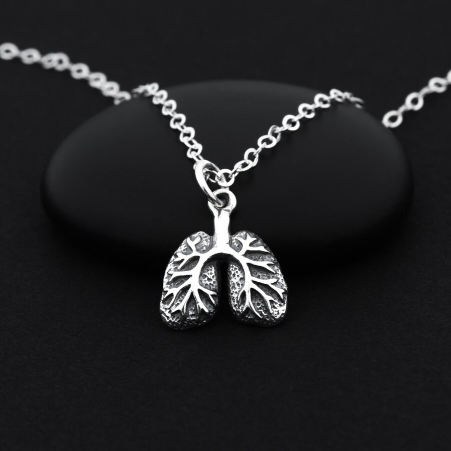 Lung Necklace Lung Jewelry Lung Cancer Necklace Anatomical