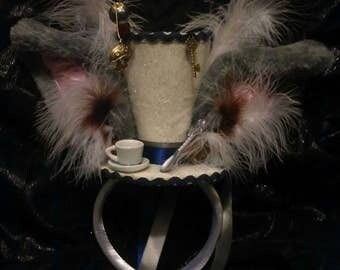 March Hare Mini Top Hat Alice in Wonderland Alice Through The Looking Glass Mad Hatter Tea Party Steampunk Wedding Cosplay Easter