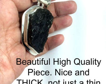 FREE SHIPPING! Huge Statement Piece Sterling Silver Moldavite Pendant: Starseed, Intuition, Empath Protection, Psychic Abilities, Indigos