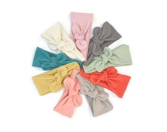 Baby Girl Headbands - Set of 3 - Baby Knotted Headbands - Newborn Headbands - Toddler Headwrap - Baby Head Wrap - Baby Headbands - Baby Bows