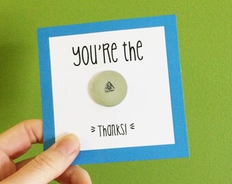 You're the shit, poop emoji, hand stamped coin, pocket token, Funny thank you card, thank you gift, thank you card