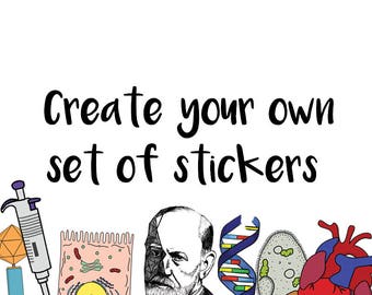 CUSTOM STICKER SET - Science Stickers - Planner Stickers Sale - Nerd Decor, Geek Stickers, Science Gift - Laptop Sticker Kit - Sticker Shop